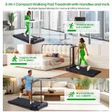 $120 Electric Walking Pad with Handle Bar, 3.5HP Treadmill, 0.6-10MPH