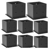 $116 6x6 Post Base (8pc), 5.6x5.6, 13GA Steel, Black Powder Coat