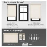 $54 Persilux Light Filtering Roller Shades, Cordless, Linen, 22x72, Grey