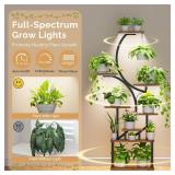 $110 Indoor Plant Stand with Grow Lights - 62" Tall, 8-Tier Shelf