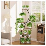 $110 Indoor Plant Stand with Grow Lights - 62" Tall, 8-Tier Shelf