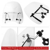 $53 Universal 18x16 Motorcycle Windshield for Harley, Honda, Kawasaki