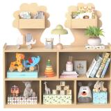 $100 Acenova Montessori Toy Storage Shelf, 7 Compartments, Birch Wood