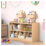 $100 Acenova Montessori Toy Storage Shelf, 7 Compartments, Birch Wood