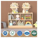 $100 Acenova Montessori Toy Storage Shelf, 7 Compartments, Birch Wood