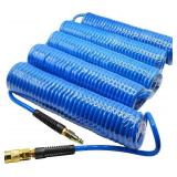 $70 YOTOO 5-Pack Polyurethane Recoil Air Hose, 1/4" ID x 25