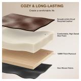 $133 24-Inch Leather Bar Stools, Counter Height, High Back, Dark Brown