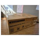 $133 24-Inch Leather Bar Stools, Counter Height, High Back, Dark Brown