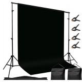 $50 10x7ft Adjustable Backdrop Stand Kit with Black Curtain