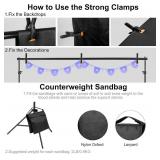 $50 10x7ft Adjustable Backdrop Stand Kit with Black Curtain