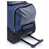 30 in. Blue/Gray 2-Section Drop-Bottom Duffel with Blade Wheels