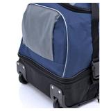 30 in. Blue/Gray 2-Section Drop-Bottom Duffel with Blade Wheels