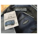 30 in. Blue/Gray 2-Section Drop-Bottom Duffel with Blade Wheels