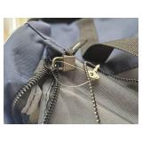 30 in. Blue/Gray 2-Section Drop-Bottom Duffel with Blade Wheels