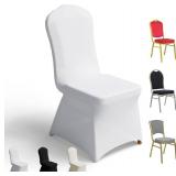 $109 100 Pcs Banquet Chair Covers Wedding, Polyester Spandex, White