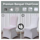 $109 100 Pcs Banquet Chair Covers Wedding, Polyester Spandex, White