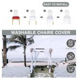 $109 100 Pcs Banquet Chair Covers Wedding, Polyester Spandex, White