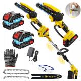 $150 Cordless Pole Saw & 2-in-1 Chainsaw, 2x21V Batteries (DHS4088)