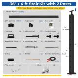 $196 2ft-4ft Cable Railing Kit with 33 Drilled Handrail, Black T304 SS