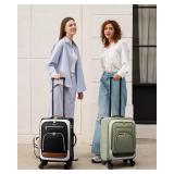 $80 LOVEVOOK Carry-On Luggage 22x14x9, 49L Softside Rolling Suitcase