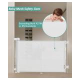 50-Inch Retractable Baby Gate, 34-Inch Tall, Reinforced Strip
