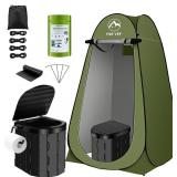 $60 Portable Toilet Kit for Camping with Pop-Up Privacy Tent