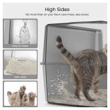 $90 Stainless Steel Enclosed Cat Litter Box with Lid, XL, Non-Stick