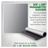 Stainless Steel Dishwasher Magnet Cover (23x25) Black Panel