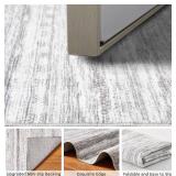 10x14ft! Area Rug Non-Slip Washable Low-Pile Area Rug, Grey