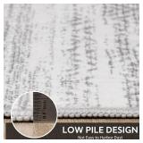 10x14ft! Area Rug Non-Slip Washable Low-Pile Area Rug, Grey