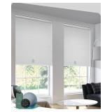 $179 Yoolax Motorized Blinds with Remote, Blackout, White 31x72