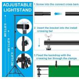 $161 Photography Lighting Kit with Backdrop Support, LED Softbox 6400K