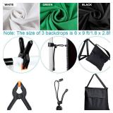 $161 Photography Lighting Kit with Backdrop Support, LED Softbox 6400K