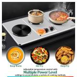 $88 Cusimax Hot Plate, Triple Burner, 7" Cast Iron Cooktop, 11-Temp