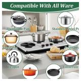 $88 Cusimax Hot Plate, Triple Burner, 7" Cast Iron Cooktop, 11-Temp