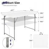 $49 Folding Table 4-Foot Portable Heavy-Duty Plastic Fold-in-Half