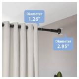 Umimile Tension Curtain Rod, 51-126 in, 1.26 in Dia, Black