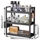 3-Tier Bathroom Counter Organizer for Cosmetics Perfumes (Black)