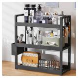 3-Tier Bathroom Counter Organizer for Cosmetics Perfumes (Black)