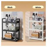 3-Tier Bathroom Counter Organizer for Cosmetics Perfumes (Black)