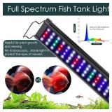 $47 AQQA Aquarium Light, Full Spectrum LED, 12-54" Adjustable, 14-31W