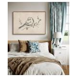 $50 KISSFOX Framed Wall Art Vintage Bird Rustic Animal Canvas