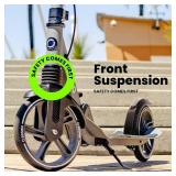 $84 Aero Big Wheels Kick Scooter 6+ Teens & Adults, Light-Up, Foldable