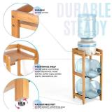 $70 5 Gallon Water Jug Stand with Top Shelves, 3-Tier Wood Rack