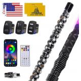 $110 ZIMABLUE 2pc 3ft LED Whip Lights for ATV/UTV with Remote RGB