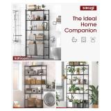 5-Tier Shelf Organizer, Heavy-Duty Shelving, Black 33x12.6x72