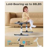 $50 SAIJI PU Leather Laptop Bed Tray Table, Adjustable Stand, Black