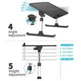 $50 SAIJI PU Leather Laptop Bed Tray Table, Adjustable Stand, Black