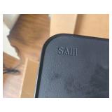 $50 SAIJI PU Leather Laptop Bed Tray Table, Adjustable Stand, Black