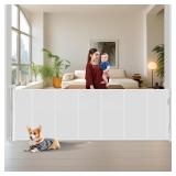 $89 Retractable Baby Gate 150in, 42in, Reinforced Strip, 12ft Wide